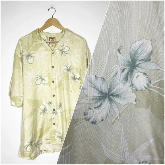 Tommy Bahama Men's Silk Tropical Button Front Shirt Size Large - Picture 1 of 6